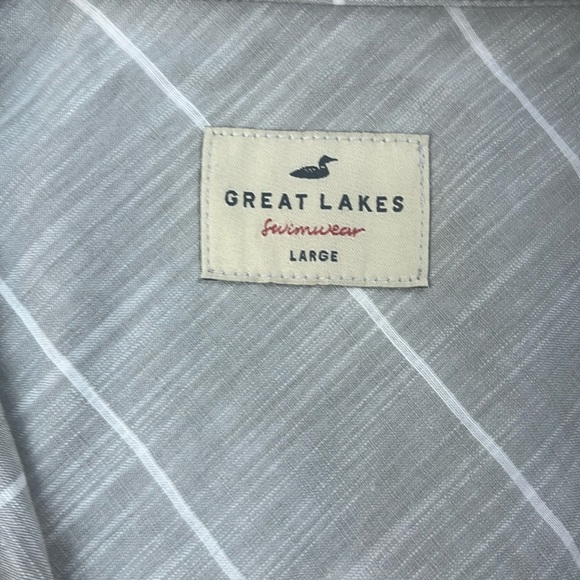 Great Lakes Swimwear Striped Button Down Shirt S127-27 - Picture 2 of 3